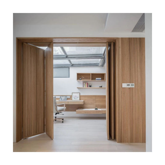 Rothnow wooden folding louver door with white lacquer finish, 800mm width, 2100mm height, 150mm wall thickness, modern design