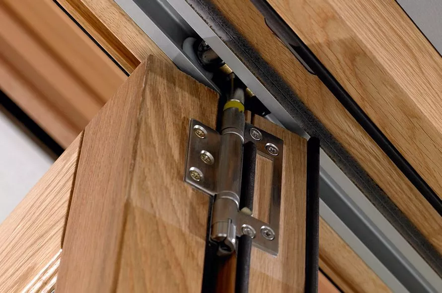 Rothnow wooden folding door with white lacquer finish, 800mm wide, 2100mm high, 150mm wall thickness, door type RN-WD080.