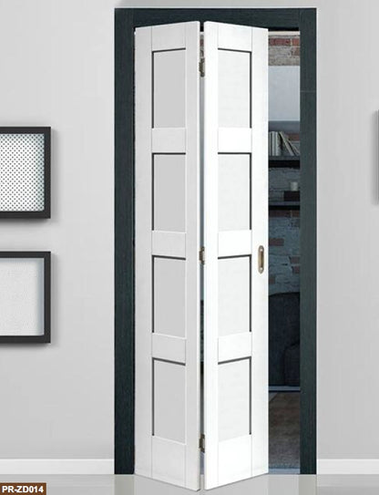 Rothnow® wooden folding door, white lacquer finish, 800mm wide and 2100mm high, with 150mm wall thickness, ideal for interior use.