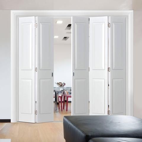 Rothnow® wooden folding lacquered door, white finish, 800mm wide, for interior door use, with visible hinges and sleek design