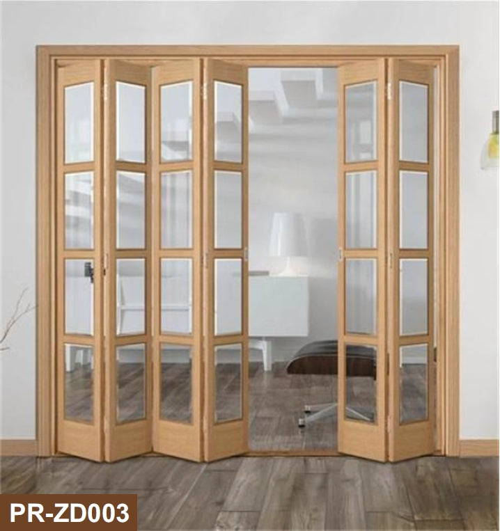 Rothnow® wooden folding door with white lacquer finish, 800mm wide, 2100mm high, ideal for interior doorways.