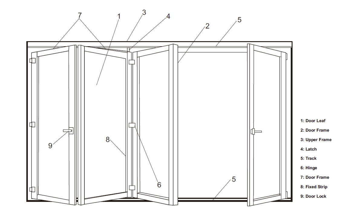 Rothnow wooden folding lacquer door, white finish, 800mm wide, 2100mm tall, with 150mm wall thickness, suitable for interior use