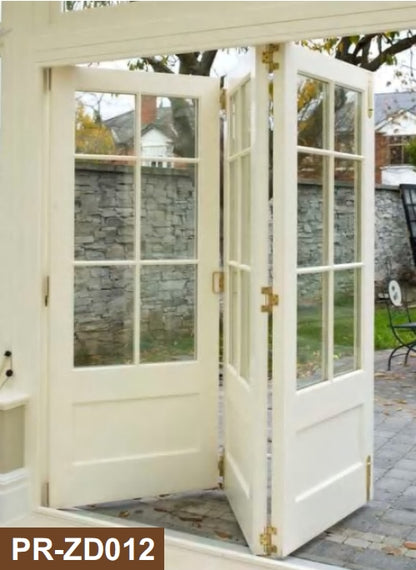 Rothnow® wooden lacquer folding door, white finish, 800mm width, 2100mm height, with 150mm wall thickness.