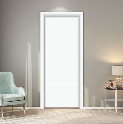 Rothnow® wooden lacquer door, white finish, 800mm wide, 2100mm high, 150mm wall thickness, modern interior door design