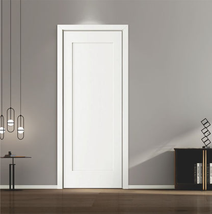 Rothnow® wooden lacquer door, white finish, 800mm wide and 2100mm high, with 150mm wall thickness, showing sleek modern design.