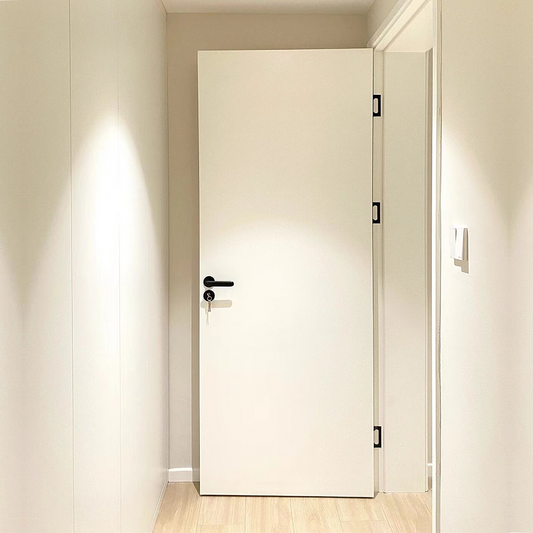 Rothnow® wooden lacquer door, white finish, 800mm width, 2100mm height, with 150mm wall thickness, modern door design.