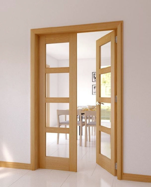 Rothnow® wooden lacquer door, 800mm wide by 2100mm high, with white finish and 150mm wall thickness, natural wood grain visible.