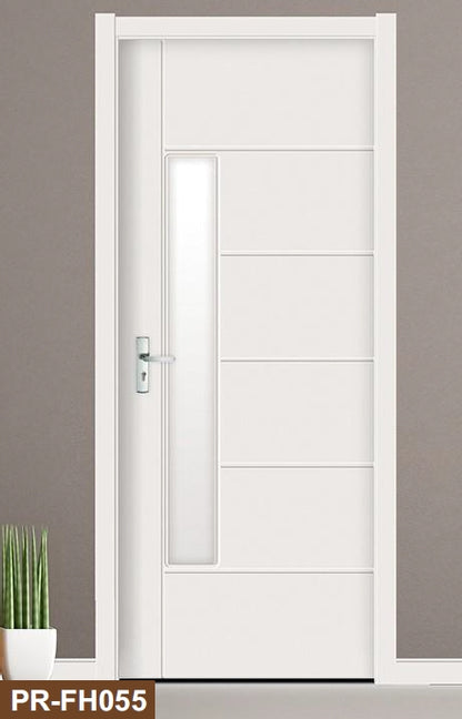 Rothnow® lacquered wooden door with white finish, 800mm wide, 2100mm high, 150mm wall thickness, modern interior door design