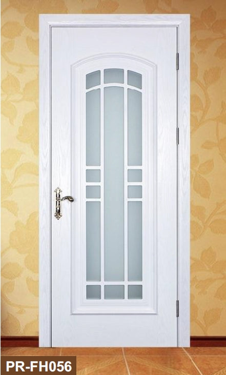 Rothnow® wooden door with white lacquer finish, 800mm width, 2100mm height, 150mm thick wall, modern interior door.