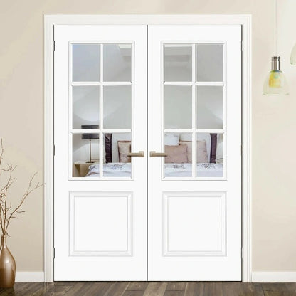 Rothnow® lacquered wooden door, white finish, 800mm wide, 2100mm high, 150mm wall thickness, RN-WD036 model