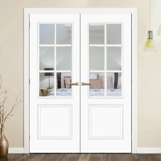 Rothnow® lacquered wooden door, white finish, 800mm wide, 2100mm high, 150mm wall thickness, RN-WD036 model