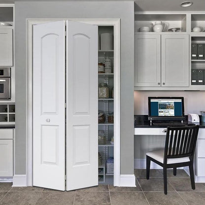 Rothnow® lacquered wooden folding door, white finish, 800mm wide, 2100mm high, with 150mm wall thickness, for interior use.
