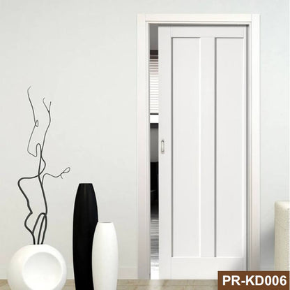 Rothnow® wooden lacquered pocket door with white finish, 800mm wide, 2100mm high, 150mm wall thickness, for interior use