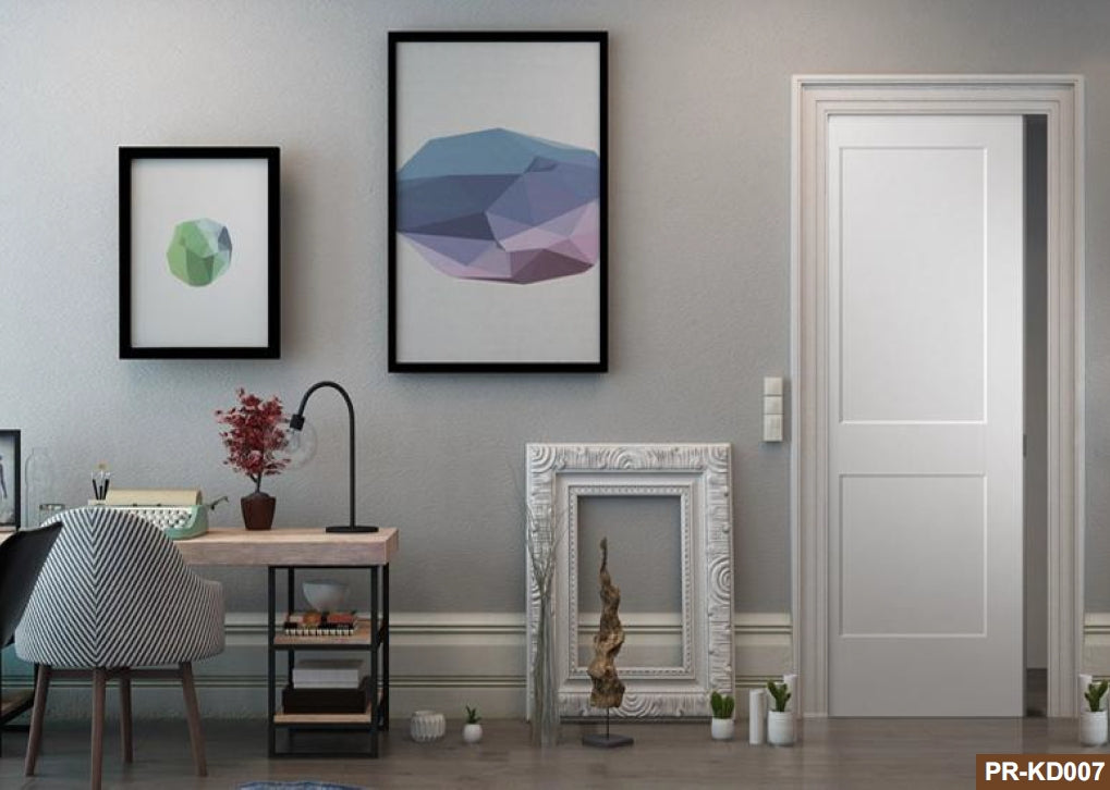 Rothnow wooden lacquer pocket door, white finish, 800mm wide x 2100mm high, with 150mm wall thickness, modern interior door style