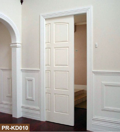 Rothnow® wooden lacquer pocket door, white lacquer finish, 800mm width, 2100mm height, wall thickness 150mm, modern interior door