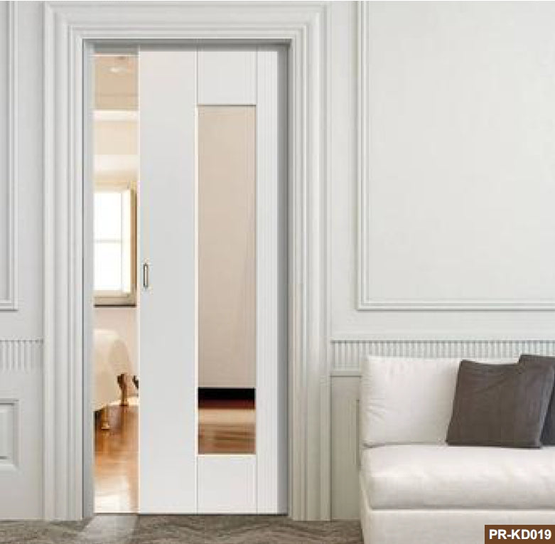 Rothnow Wooden Door Lacquered White Pocket Door with sleek design, 800mm width, 2100mm height, and 150mm wall thickness.