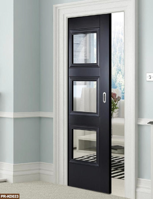 Rothnow® wooden lacquer pocket door in white, 800mm wide, 2100mm high, with 150mm wall thickness, modern interior door design.
