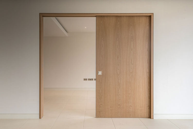 Rothnow® wooden door with lacquer finish, white lacquered pocket door, 800mm wide, 2100mm high, suitable for interior use