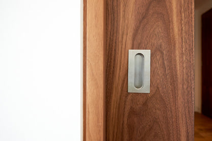 Rothnow wooden lacquer pocket door, 800mm wide, white finish, 2100mm tall, with 150mm wall thickness, modern door design.