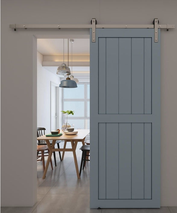 Rothnow wooden sliding barn door with white lacquer finish, 800mm W x 2100mm H, wall thickness 150mm, modern door design