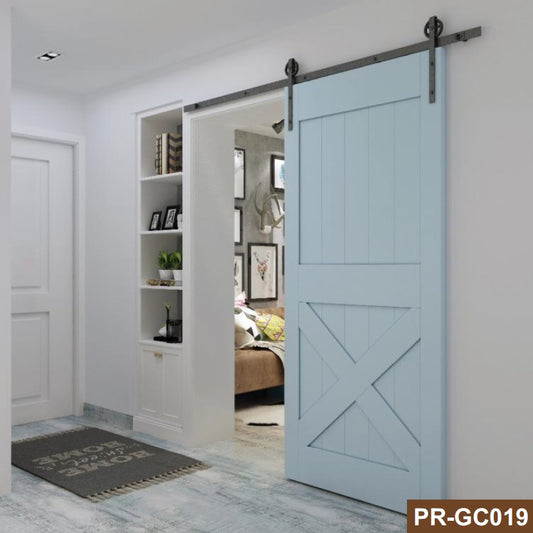 Rothnow wooden sliding barn door with lacquer finish, white lacquered door, 800mm wide, 2100mm high, wall thickness 150mm