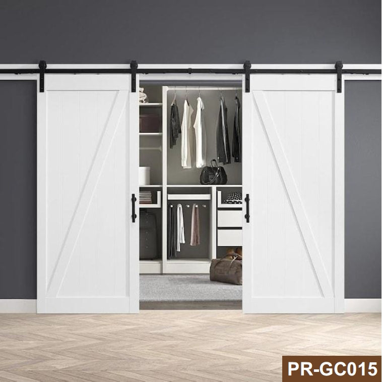 Rothnow® wooden sliding barn door with white lacquer finish, 800mm wide, 2100mm high, wall thickness 150mm.