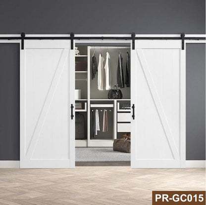 Rothnow® wooden sliding barn door with white lacquer finish, 800mm wide, 2100mm high, wall thickness 150mm.