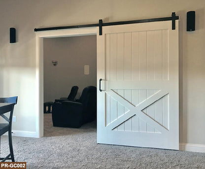 Rothnow® wooden sliding barn door with white lacquer finish, 800mm wide, 2100mm tall, wall thickness 150mm, modern door design