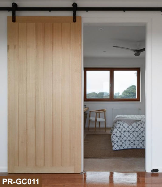 Rothnow® wooden sliding barn door with white lacquer finish, 800mm wide, 2100mm high, wall thickness 150mm, modern door design