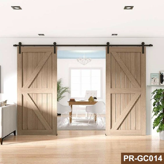 Rothnow wooden sliding barn door with white lacquer finish, 800mm wide, 2100mm high, 150mm wall thickness, modern interior door