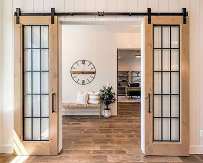 Rothnow® wooden sliding barn door with white lacquer finish, 800mm wide, 2100mm high, wall thickness 150mm, modern door design.