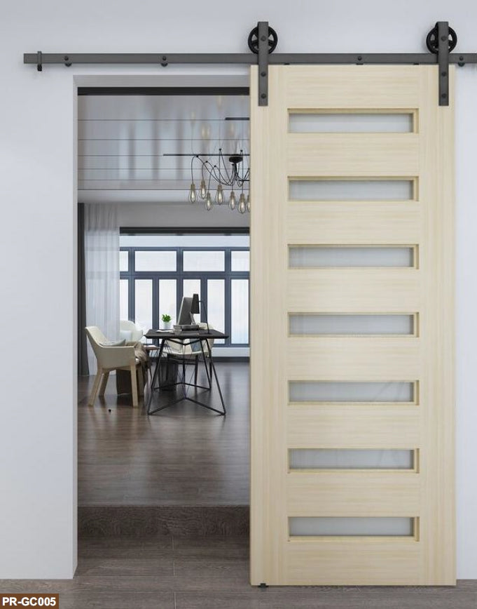 Rothnow® wooden sliding barn door with lacquer finish, 800mm wide, white, designed for interior door installation.