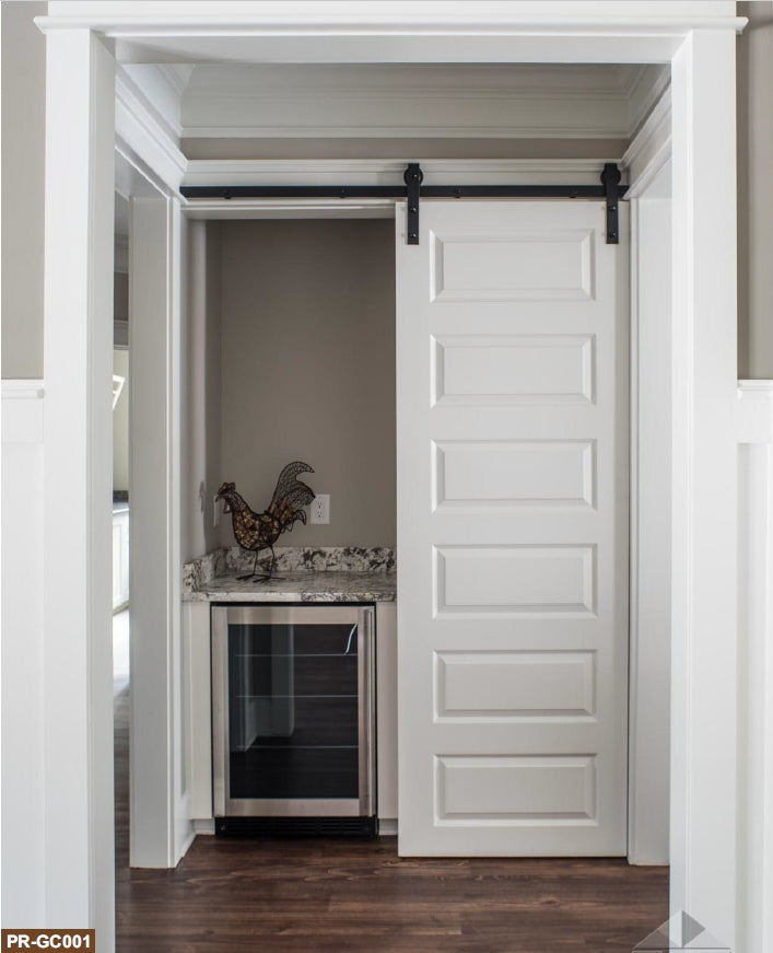 Rothnow® wooden sliding barn door with white lacquer finish, 800mm wide, 2100mm tall, wall thickness 150mm, modern door design