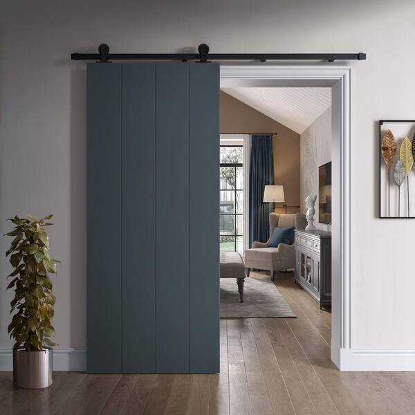Rothnow® wooden sliding barn door with white lacquer finish, 800mm wide and 2100mm high, wall thickness 150mm, modern door design.