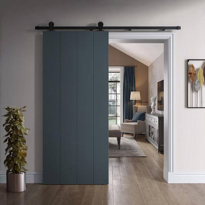 Rothnow® wooden sliding barn door with white lacquer finish, 800mm wide and 2100mm high, wall thickness 150mm, modern door design.