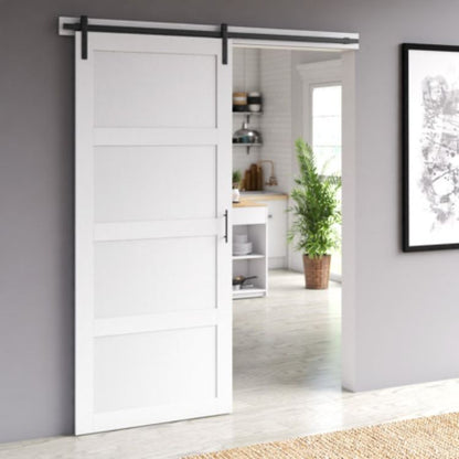 Rothnow wooden sliding barn door with white lacquer finish, 800mm wide, 2100mm high, wall thickness 150mm, modern interior decor.