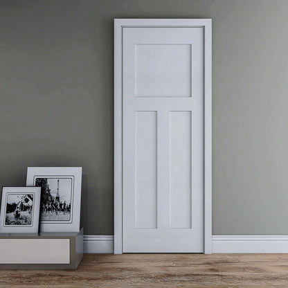 Rothnow® Wooden Sliding Ghost Door in white lacquer, 800mm wide, modern design with sleek wood finish and wall thickness of 150mm.