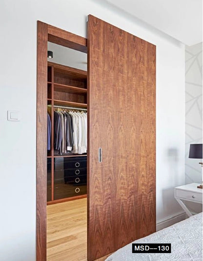 Rothnow® Wooden Sliding Ghost Door in lacquered wood with white finish, 800mm width, 2100mm height, wall thickness 150mm