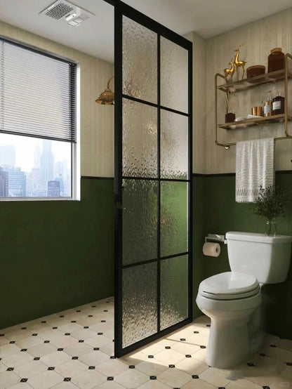 Rothnow Aluminum Partition 16x45 Series slim frame bathroom partition with clear glass skin and white finish