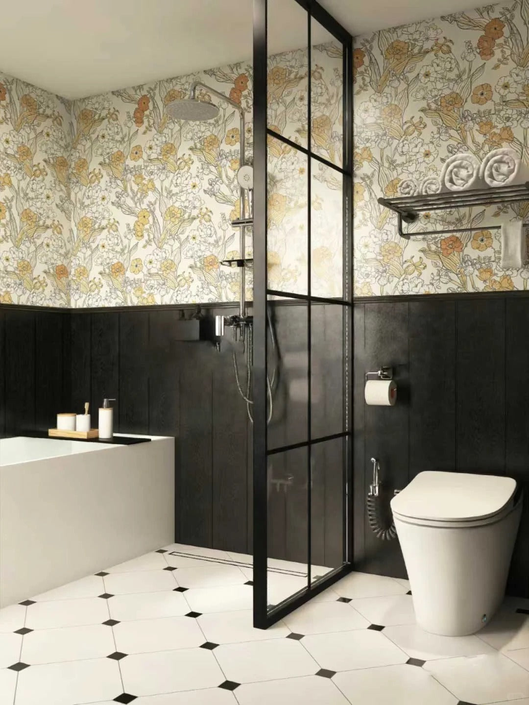 Rothnow Aluminum Partition 16x45 Series slim frame bathroom partition with clear glass and white finish, 800mm wide by 2200mm high