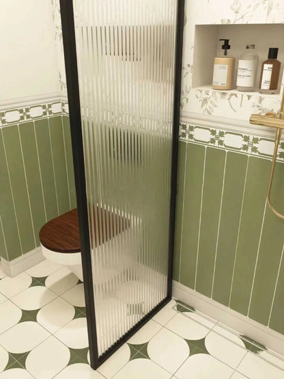 Rothnow® Aluminum Partition 16x45 Series slim frame bathroom and shower room door with clear glass and white finish
