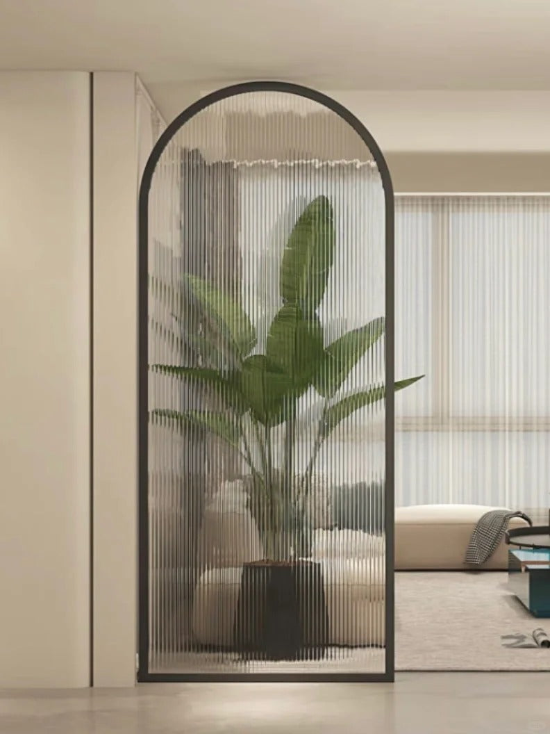 Rothnow® Aluminum Partition 16x45 Series slim frame fixed partition with clear glass and white aluminum frame, 800mm wide by 2200mm high.