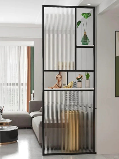 Rothnow Aluminum Partition 16x45 Series slim frame fixed partition with clear glass and white aluminum finish, 800mm wide by 2200mm high.