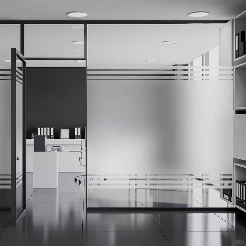 Rothnow® aluminum office partition with clear glass skin, white frame, 16x45 series slim design, ideal for modern workspace separation.