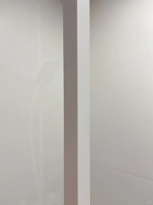 Rothnow® Aluminum Partition 7x45 Series slim frame fixed partition with clear glass and white finish, 800mm wide by 2200mm high