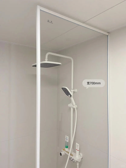 Rothnow® Aluminum Partition 7x45 Series slim frame fixed partition with clear glass and white finish for modern interior spaces.