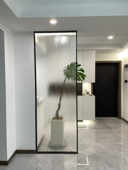 Rothnow Aluminum Partition 7x45 Series slim frame fixed partition with clear glass skin, white finish, 800mm wide by 2200mm high.