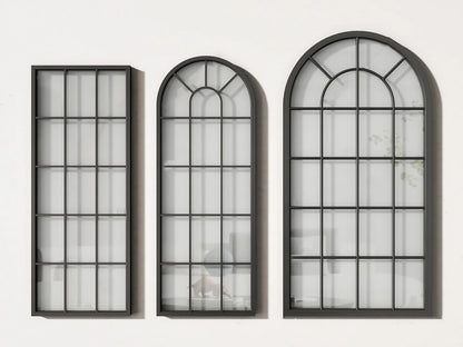 Rothnow® Arc Top Aluminum Partition in white with clear glass, 16x45 Series slim frame, for modern interior space separation.
