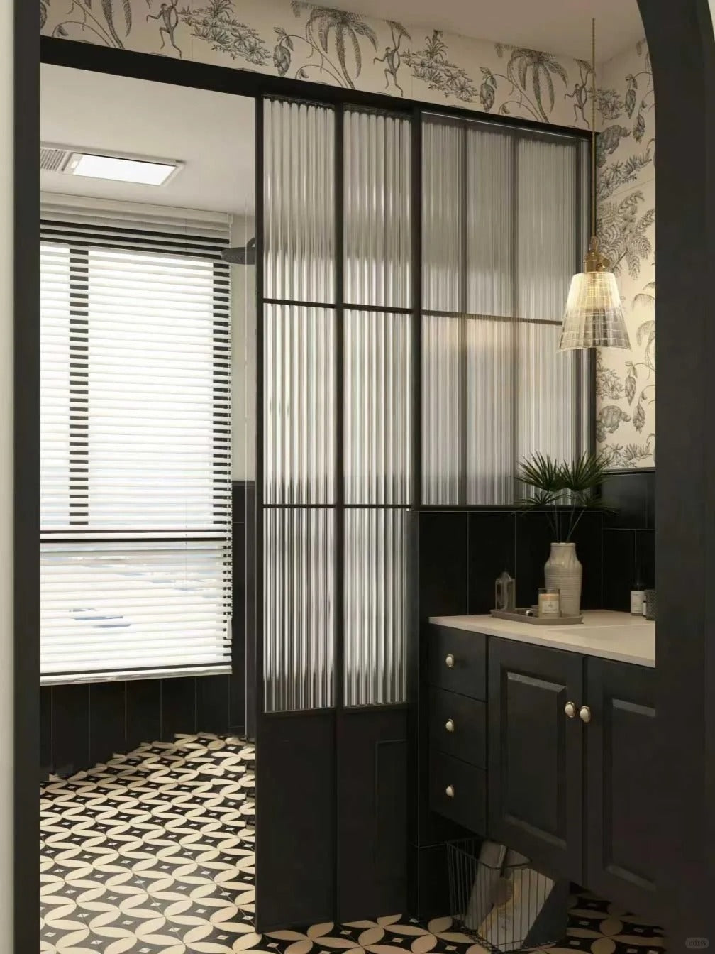 Rothnow French Style Aluminum Partition in white, 16x45 series slim frame with clear glass, sleek modern room divider.