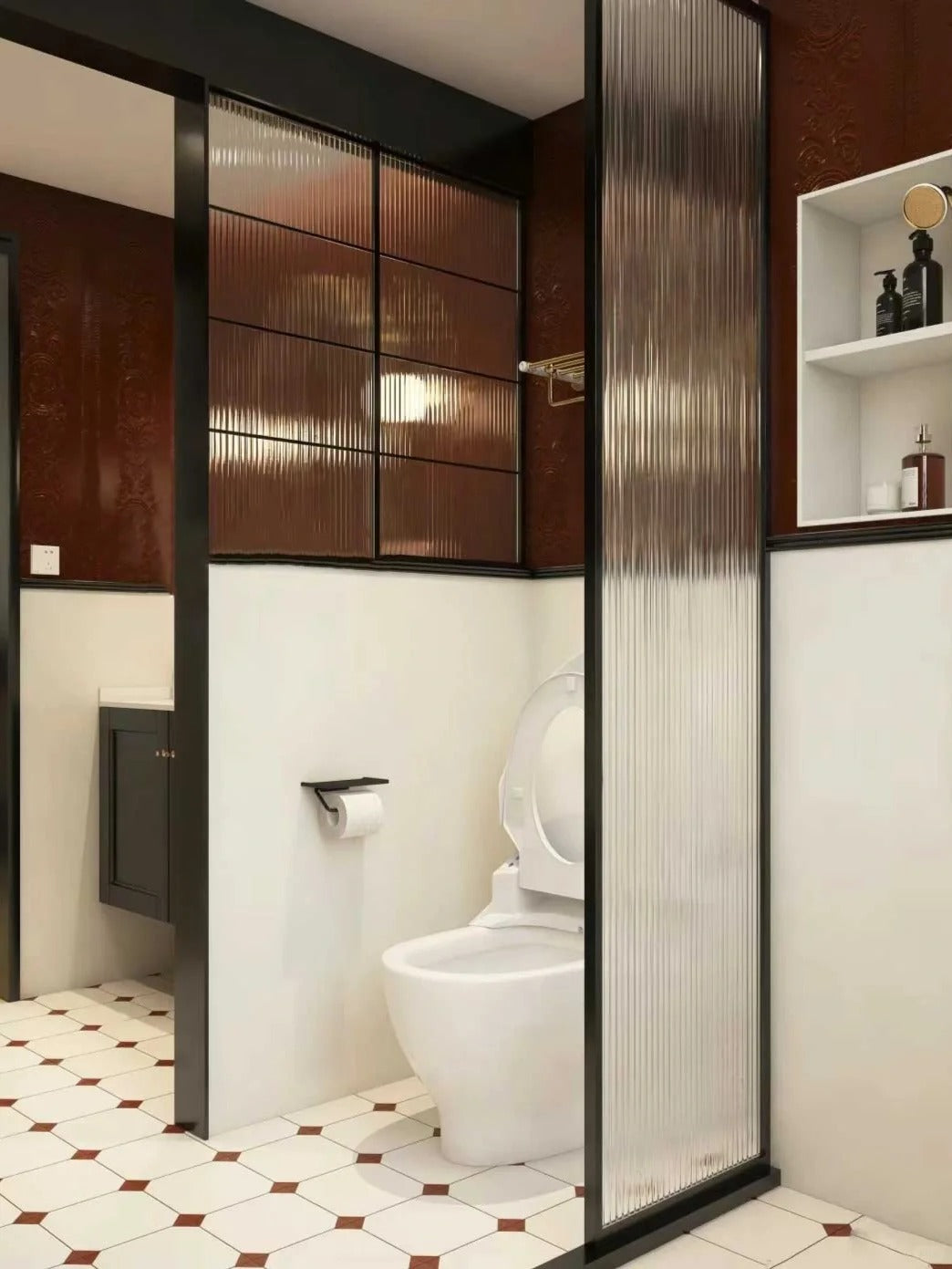 Rothnow French Style Aluminum Partition with clear glass skin, 16x45 series slim frame, white finish, 800mm wide by 2200mm high.